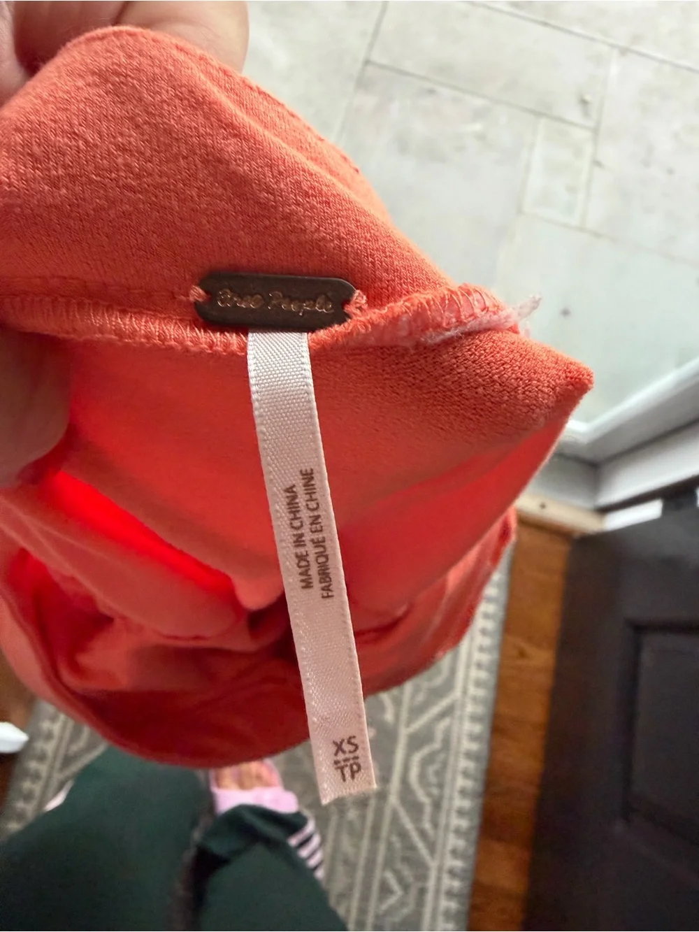 Free people Off-Shoulder Coral Puff Sleeve Top